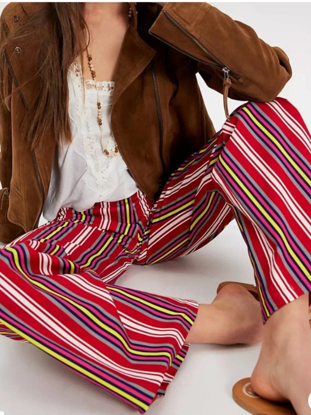 Laagam Leroy Red Striped Twill Pants